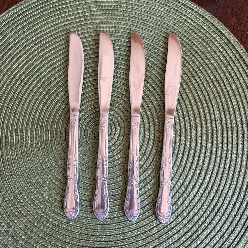 Set Of 4 Knives Oneida Fenway Wm A Rogers Daydream Stainless Flatware